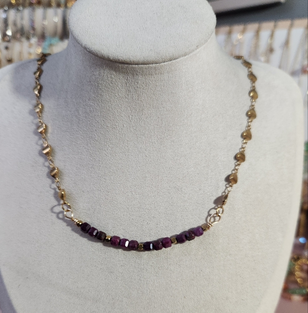 Handmade Ruby Heart Necklace